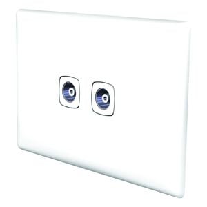HPM LINEA TV & Audio F Coax & Coax Outlet - White