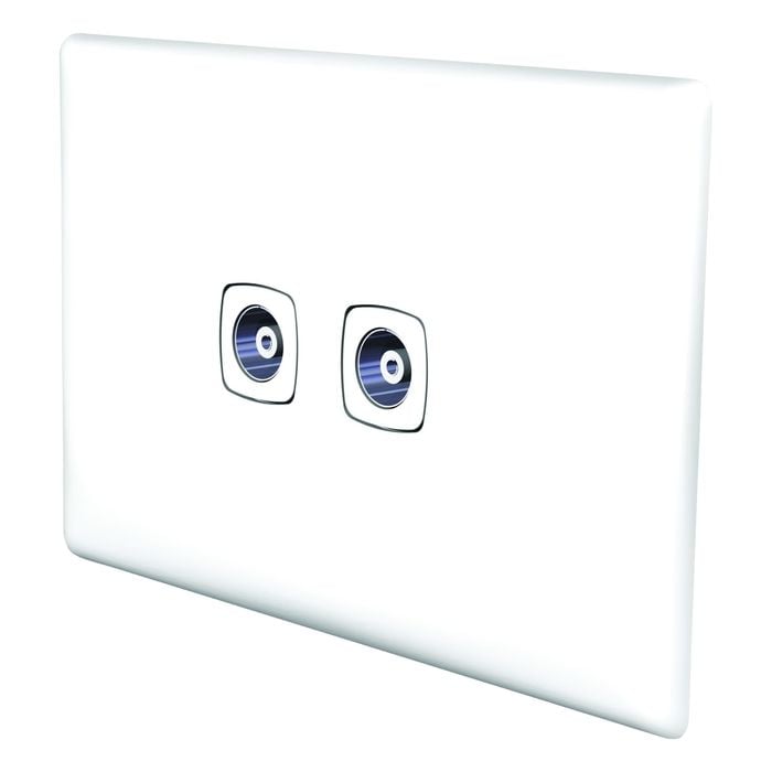 HPM LINEA TV & Audio F Coax & Coax Outlet - White