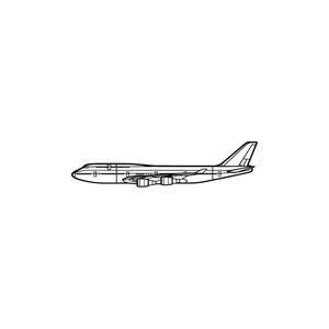 Ignite Laser Boeing 747-8 - Advanced Jumbo Jet Airliner Silhouette Metal Wall Art Coated Black 15.7 inch - 40 cm