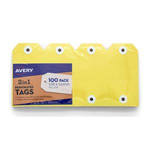 Avery 2-in-1 Kraft Tag (Pack of 100) (Yellow)