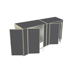 Build-a-Shed 0.8 x 4.5 x 2.0m Tunnel Shed Tunnel Hinged Door Plus Double Hinged Side Door - Grey
