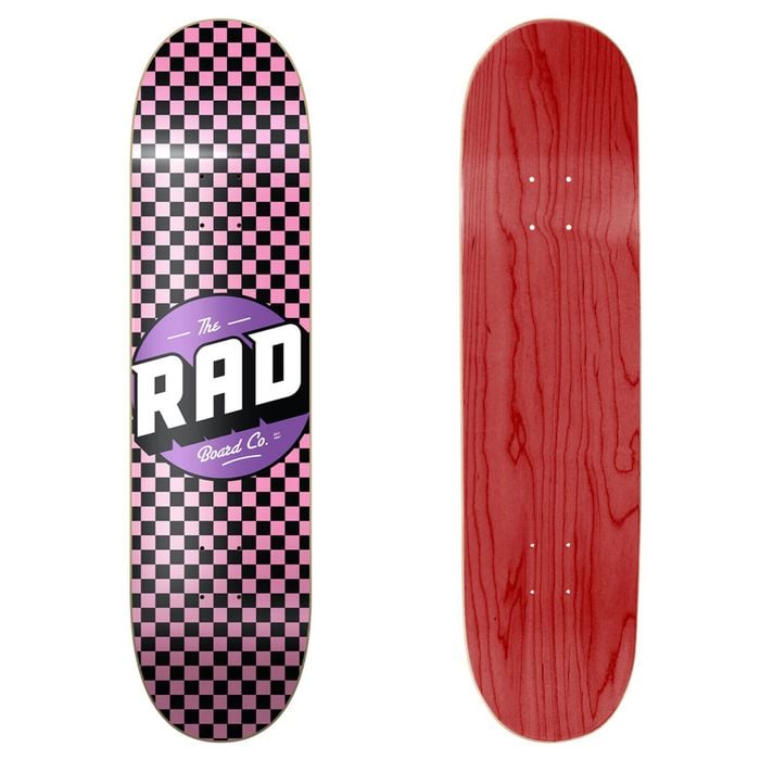 Rad Board Co Logo California Skateboard Deck Black/Pink Deck Width 7.75in