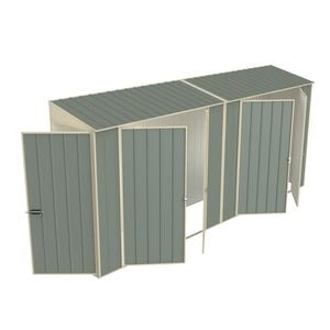 Build-a-Shed 0.8 x 4.5 x 2.0m Green Skillion Double Door Plus Hinged Side Doors Shed