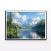 Lake with Trees and Mountains  Print 100% Australian Made 120x90cm  (Poster)