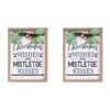 2x LVD MDF Christmas Wishes Sign Wall Hanging Home/Room Bedroom Decor 22x30cm