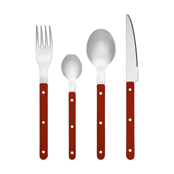 16pc Porto Sona Cutlery Stainless Steel Finish Complete Utensil Set Ruby