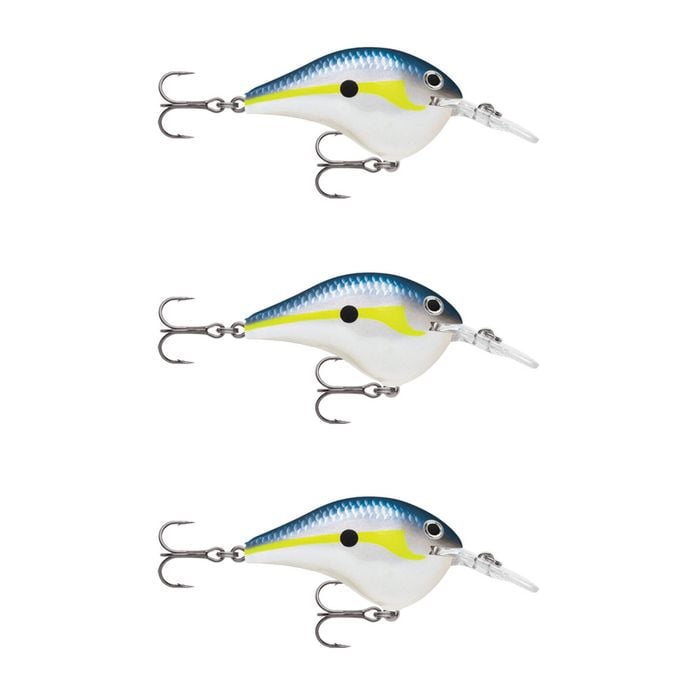 3x Rapala Dives to 8ft 5cm Crankbait Fishing Lures - Helsinki Shad