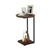 Catzon C-Shaped Sofa Round Table Wooden with Metal Frame