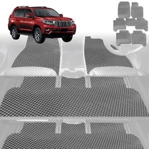 6D Diamond Car Floor Mats for Toyota Prado 2013-2024-Ultimate Set-Grey-Outback GT