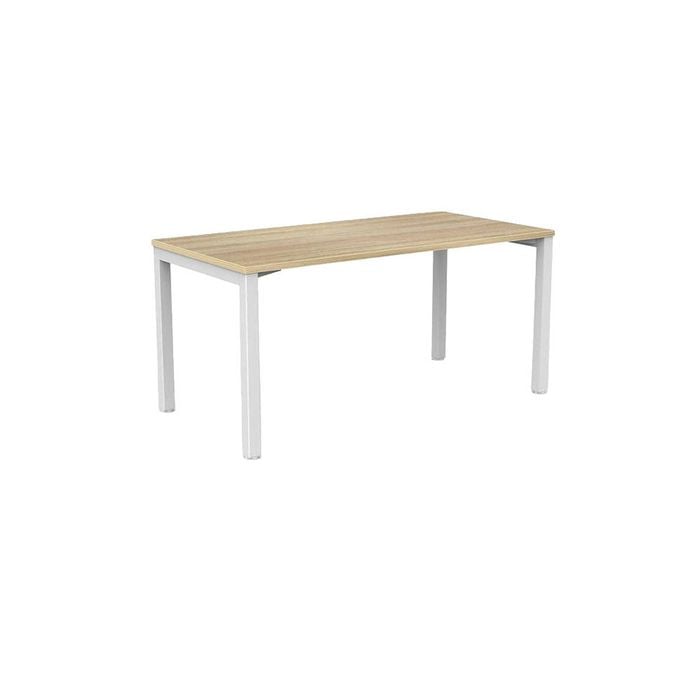 Olg Axis Table 4 Leg White Frame New Oak Smooth Top L1500mm X W750mm