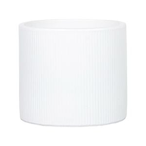 250 x 250mm Linear White Round Ceramic Foot Pot