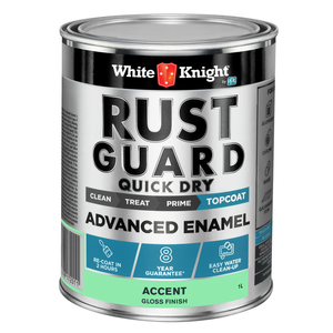 White Knight Rust Guard 1L Accent Gloss Quick Dry Advanced Enamel Paint