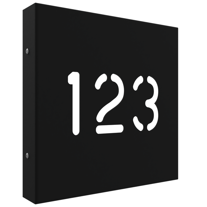 ProtectorAl 280mm x 280mm Black Custom House Sign Aluminium Cut Through Box Sign