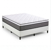Zinus King Package Set - Fabric Bed Base & Support iCoil Pocket Spring Eurotop Mattress Set – White