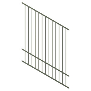 ProtectorAl 0350-1200W x 1500H Pale Eucalypt Raked 16-30º Flat Top Pool Fence Panel