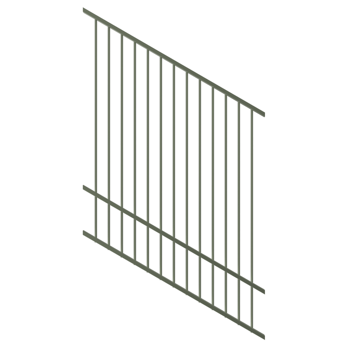 ProtectorAl 0350-1200W x 1500H Pale Eucalypt Raked 16-30º Flat Top Pool Fence Panel