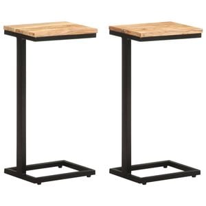 vidaXL 2x Solid Side Tables Accent Couch Table Furniture