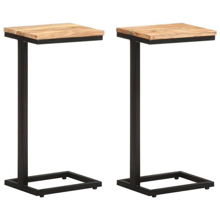 vidaXL 2x Solid Side Tables Accent Couch Table Furniture