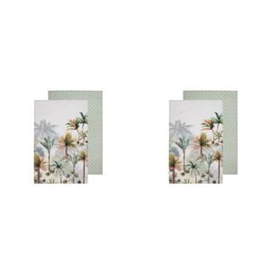 2x 2pc Ladelle Panama Cotton Kitchen Cleaning Towel Reusable/Washable Cloth