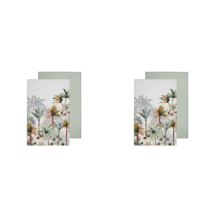 2x 2pc Ladelle Panama Cotton Kitchen Cleaning Towel Reusable/Washable Cloth