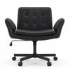 Ufurniture Armless Office Desk Chair with Wide Seat Adjustable Height Swivel Cross Legged Chair Beige