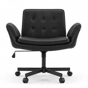 Ufurniture Armless Office Desk Chair with Wide Seat Adjustable Height Swivel Cross Legged Chair Beige