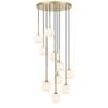 Telbix Bobo Modern Pendant Hanging Lamp Light Metal Glass Antique Gold Opal Matt Matte