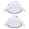 Arlec 9W 92mm Tri-Colour Dimmable LED Downlight Recessed Lens - 2 Pack