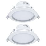 Arlec 9W 92mm Tri-Colour Dimmable LED Downlight Recessed Lens - 2 Pack
