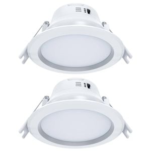 Arlec 9W 92mm Tri-Colour Dimmable LED Downlight Recessed Lens - 2 Pack