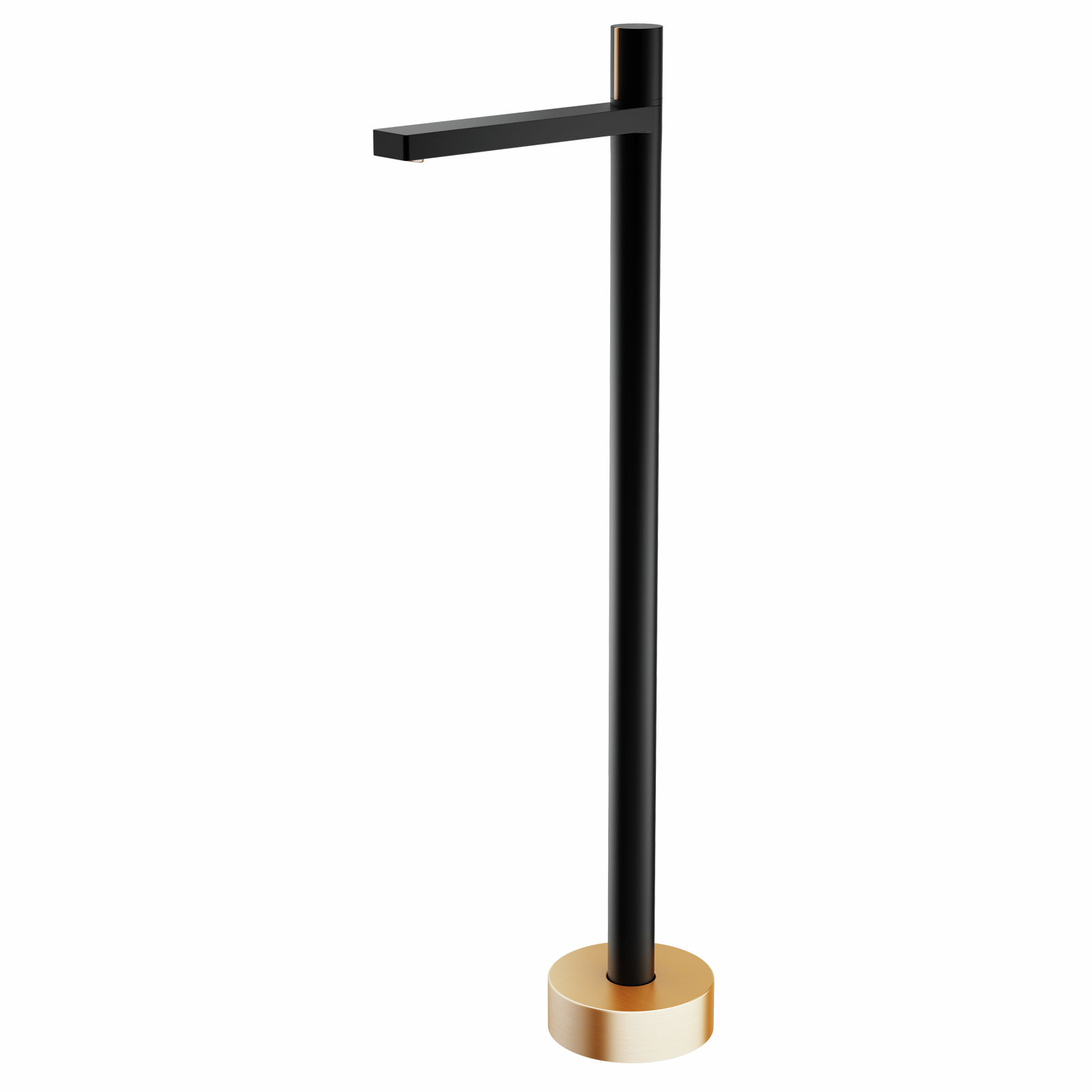 Mondella Signature 35mm Matte Black And Rose Gold Floor Mounted Bath Mixer
