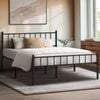 Oikiture Metal Bed Frame Base Queen Size Black COMA