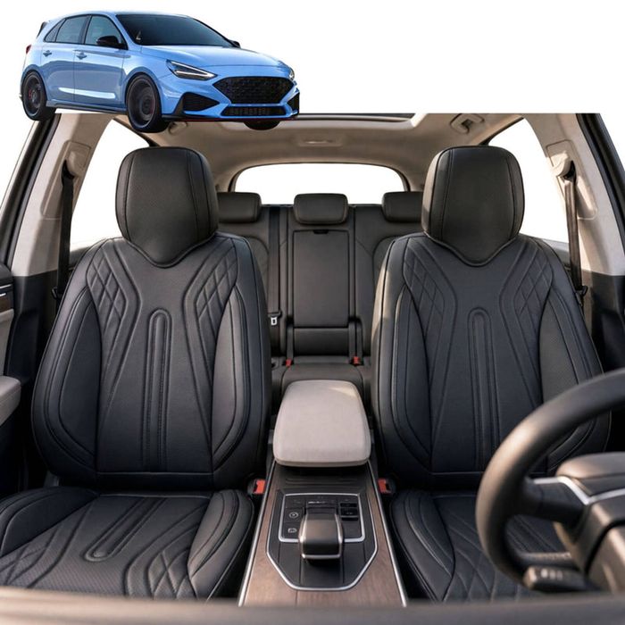 Australian Goose Front Seat Covers for Hyundai i30 N 2021 - Current (Hatch Fastback) - PU Leather, Black (2pc)