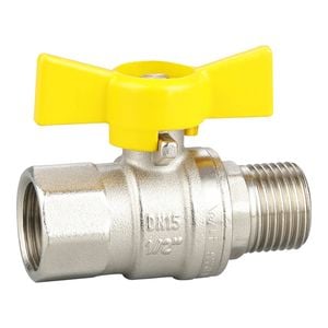 Kinetic 15mm Male and Female Butterfly Handle Gas Lever Handle Valve