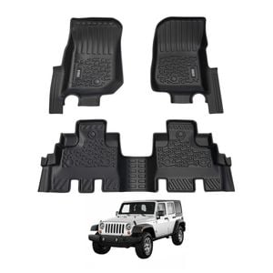 AUSGO Car Floor Mats for Jeep Wrangler JK Series 4-Door 2012-2018 All-Weather Floor Liners