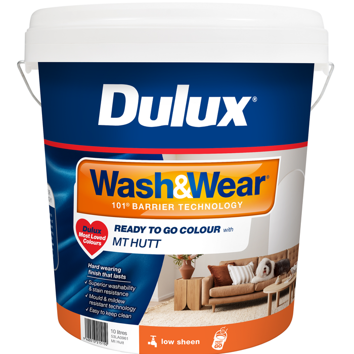 Dulux Wash&Wear 10L Mt Hutt Low Sheen Interior Paint