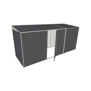 Build-a-Shed 1.5 x 4.5 x 2m Single Hinged Side Door Skillion Shed - Grey