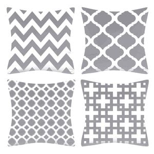 Home Décor Hamptons Cushion Covers 4pcs Pack (Grey)