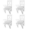 vidaXL 4x Dining Chairs Wood White Cafe Stool Seat Room Kitchen Furniture