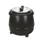 Lce Sk10b Benchtop 10l Soup Kettle Warmer Soup Pot Black