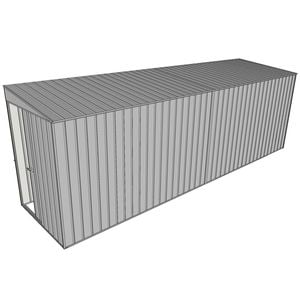 Build-a-Shed 1.5 x 6 x 2m Sliding Door Tunnel Shed Without Side Doors - Zinc