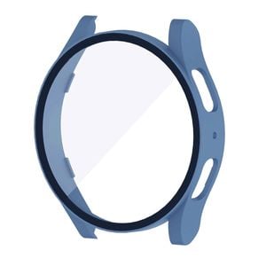 PC Full Cover Screen Glass Protector Shell Case - For Samsung Galaxy Watch 5th 4th 44mm (Sapphire)