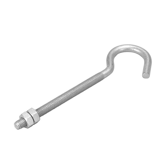 Pinnacle M8 x 152 x 28mm Galvanised Hook Bolt - 2 Pack