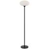 Telbix Nori Modern Standing Floor Lamp Light Glass Metal Opal Matt Black