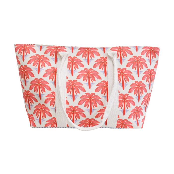 LVD Red/White Palm Tree Catalina Beach Essentials Tote Bag 55x15x30cm