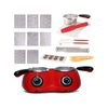 Total Chef Deluxe Chocolatiere Dual Electric Melter For Chocolate, 500 G, Fondue Pot With 100+ Piece Accessory Kit, Red