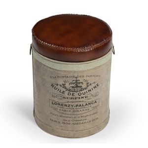 French Leather Ottoman