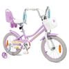 Costway 40 cm Kids Bike Bicycle w/Doll Seat Beginner Purple