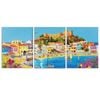 3pcs Mediterranean town Art Painting Print 100% Australian Made 3 x 40x60cm (Metal Print)