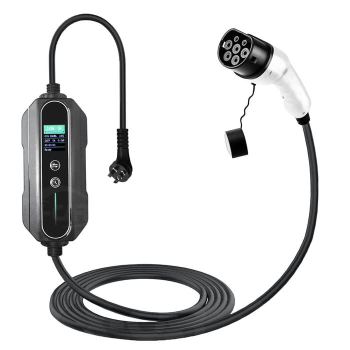 Type 2 Portable EV Charger 10 Amp 2.4KW Australian Plug 5 Meters for Tesla Model 3 Highland